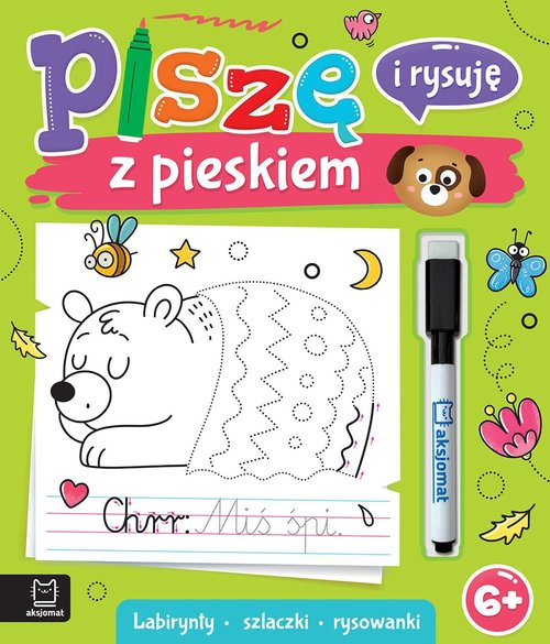 Image of Piszę i rysuję z pieskiem. Labirynty, szlaczki, rysowanki. Ścieralny pisak